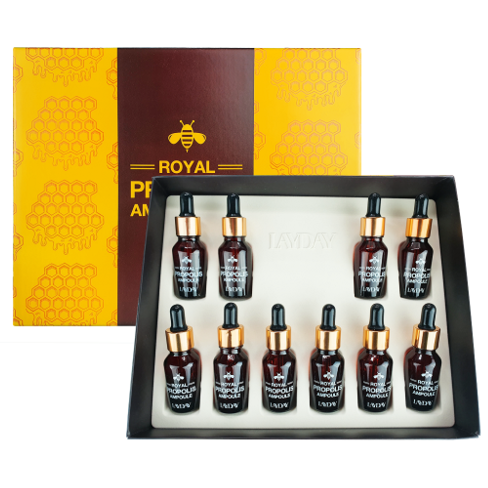 [LAYDAY] Royal Propolis Ampoule Set – Natural Propolis & Hyaluronic Acid Complex for Deep Nourishment, Skin Recovery & Intense Moisture Boost - Made in KOREA